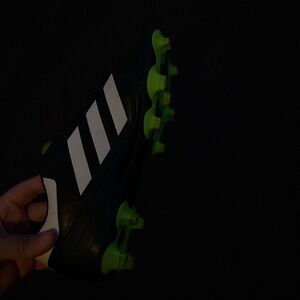 Black and lime green adidas soccer cleats, size 5 1/2 , used once